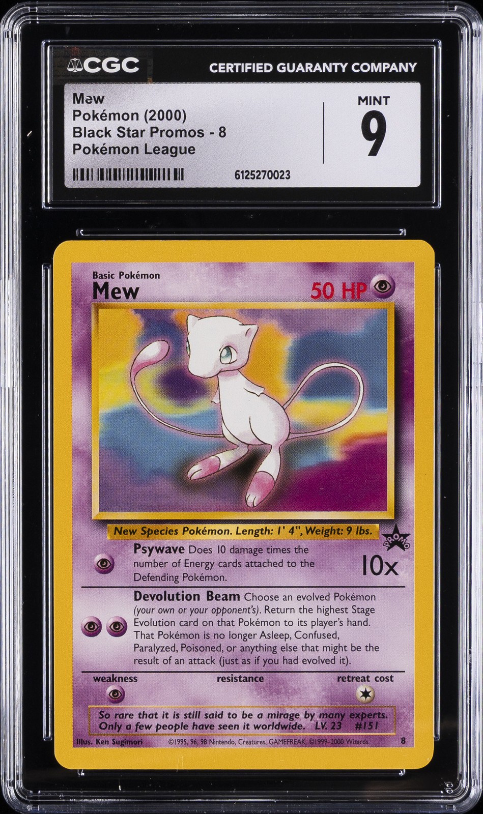 2000 POKEMON BLACK STAR PROMOS POKEMON LEAGUE #8 MEW CGC 9