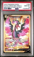 2022 POKEMON SWORD & SHIELD BRILLIANT STARS FULL ART/GALARIAN MOLTRES V PSA 10 - Image 2