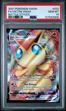 2021 POKEMON SWORD & SHIELD BATTLE STYLES #022 FULL ART/VICTINI VMAX PSA 10 - Image 2