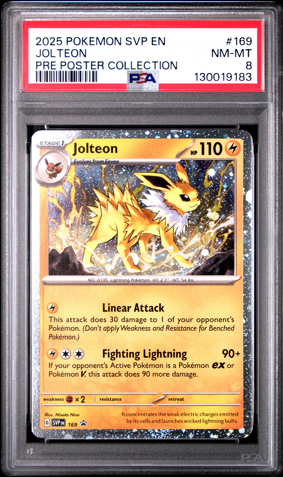 2025 POKEMON SVP EN-SV BLACK STAR PROMO #169 JOLTEON PSA 8
