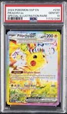 2024 POKEMON SSP EN-SURGING SPARKS SPECIAL ILLUSTRATION RARE PIKACHU EX PSA 10 - Image 2