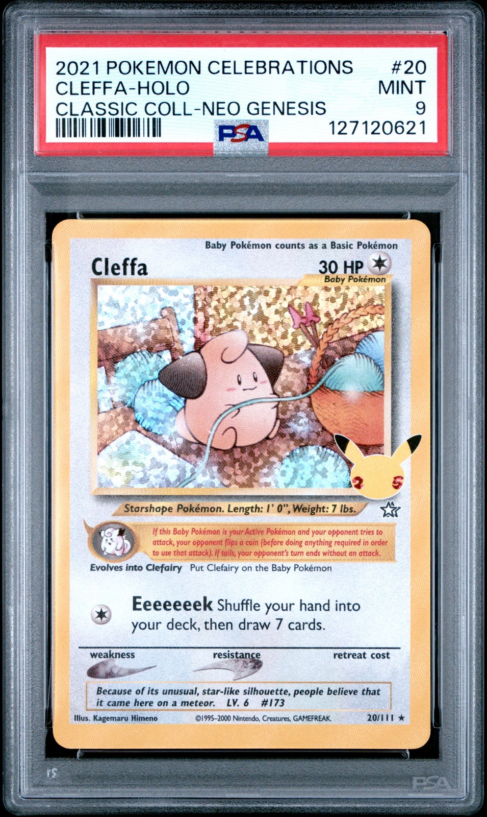 2021 POKEMON CELEBRATIONS CLASSIC COLL #20 CLEFFA-HOLO PSA 9 - Image 1