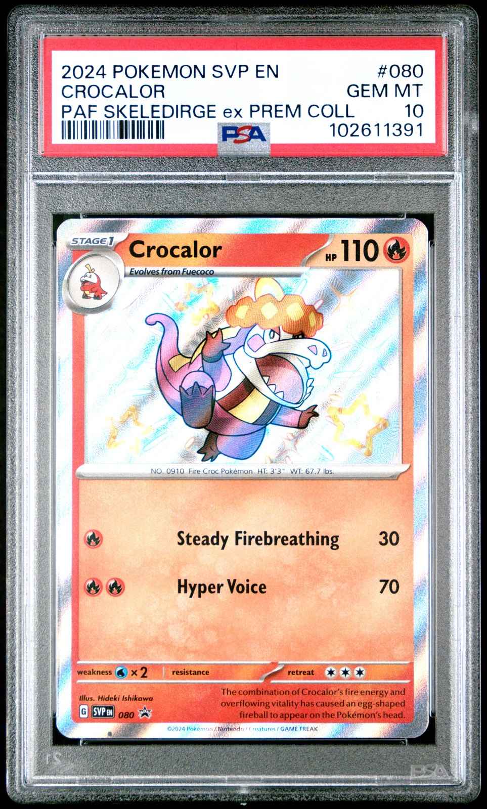 2024 POKEMON SVP EN-SV BLACK STAR PROMO #080 CROCALOR PSA 10 - Image 1