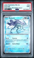 2025 POKEMON PRE EN-PRISMATIC EVOLUTIONS POKE BALL REVERSE HOLO SUICUNE PSA 9 - Image 2