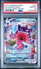 2021 POKEMON SWORD & SHIELD FUSION STRIKE SECRET FULL ART/GENGAR VMAX PSA 10 - Image 2