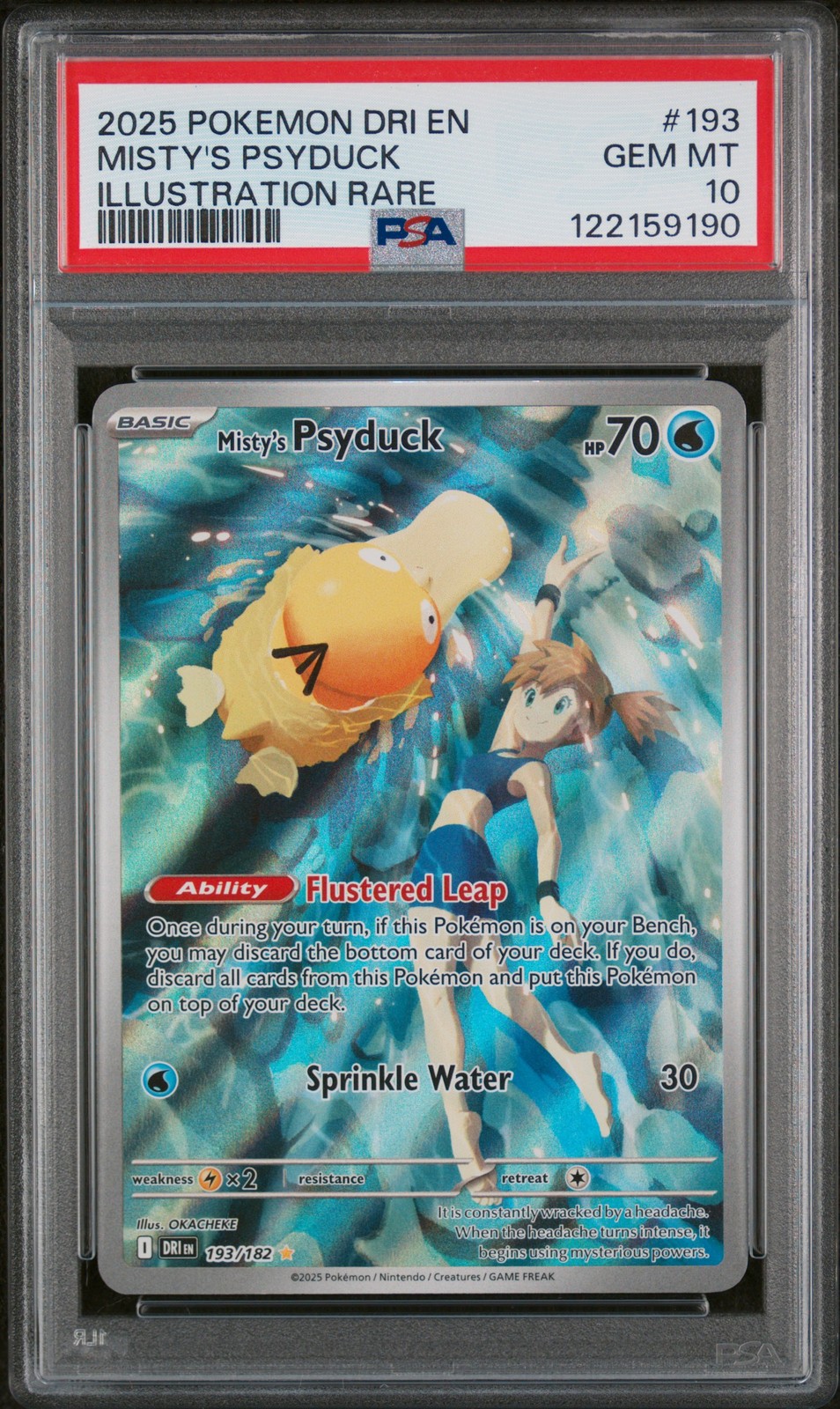 2025 POKEMON DRI EN-DESTINED RIVALS ILLUSTRATION RARE MISTY'S PSYDUCK PSA 10