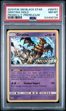 2018 POKEMON SM BLACK STAR PROMO LOST THUNDER PRERELEASE GIRATINA-HOLO PSA 8 - Image 2