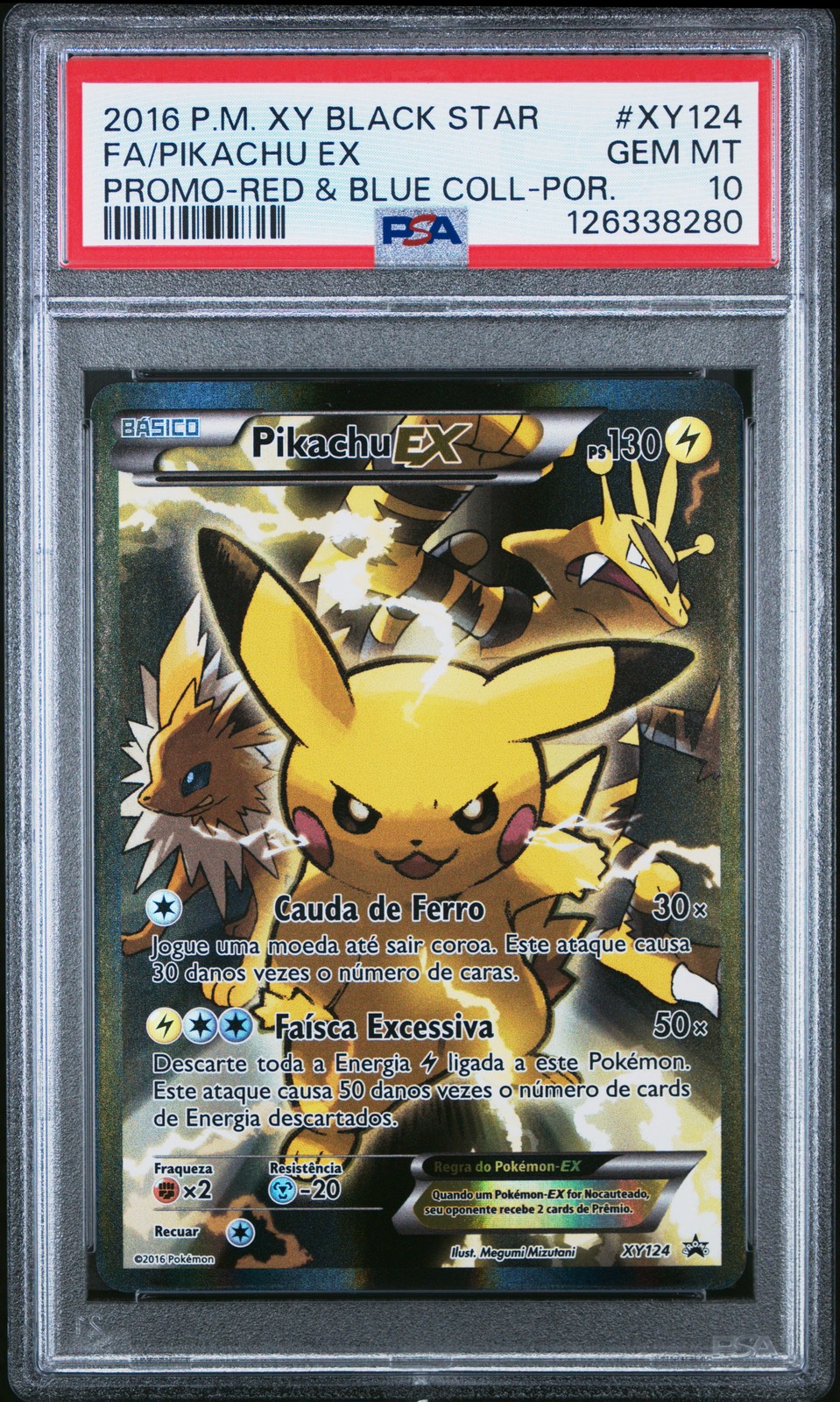 2016 POKEMON XY BLACK STAR PROMO #XY124 FULL ART/PIKACHU EX PSA 10