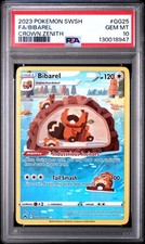 2023 POKEMON SWORD & SHIELD CROWN ZENITH #GG25 FULL ART/BIBAREL PSA 10 - Image 2