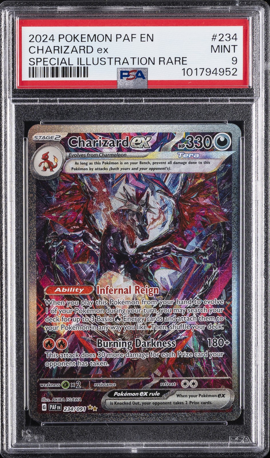 2024 POKEMON PAF EN-PALDEAN FATES SPECIAL ILLUSTRATION RARE CHARIZARD EX PSA 9 - Image 1