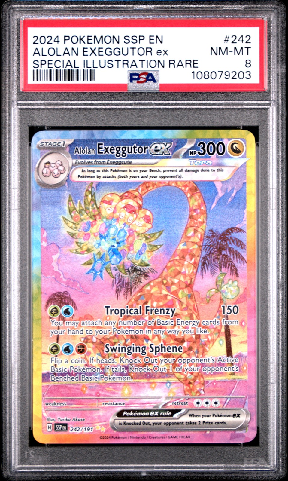 2024 POKEMON SSP EN-SURGING SPARKS #242 ALOLAN EXEGGUTOR EX PSA 8