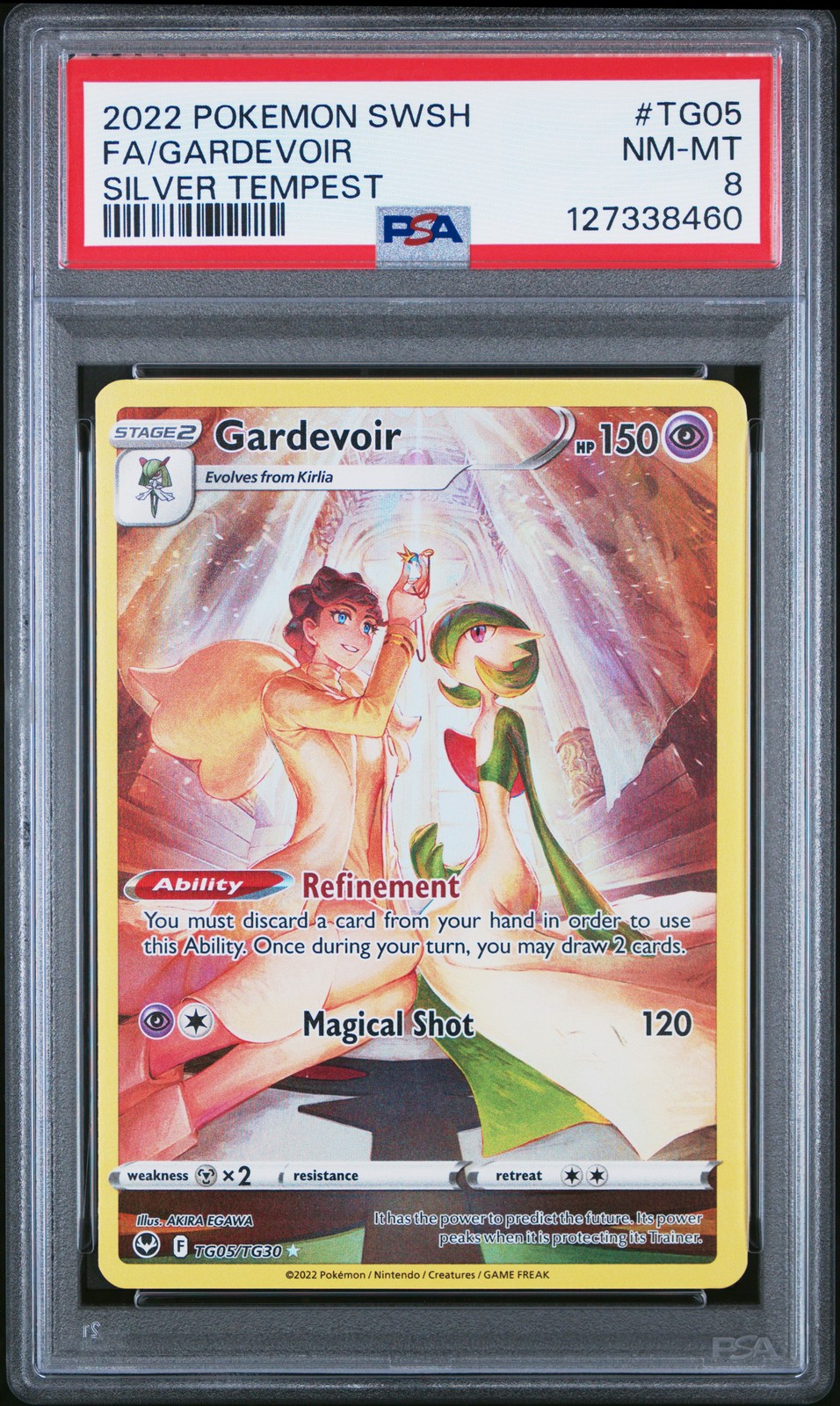 2022 POKEMON SWORD & SHIELD SILVER TEMPEST #TG05 FULL ART/GARDEVOIR PSA 8