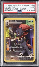 2019 POKEMON SUN & MOON COSMIC ECLIPSE SECRET #238 FULL ART/WEAVILE PSA 9 - Image 2