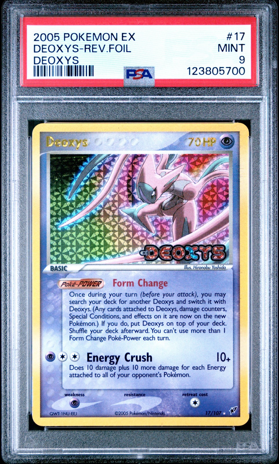 2005 POKEMON EX DEOXYS #17 DEOXYS-REVERSE FOIL PSA 9