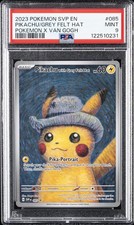 2023 POKEMON SVP EN-SV BLACK STAR PROMO #085 PIKACHU WITH GREY FELT HAT PSA 9 - Image 2