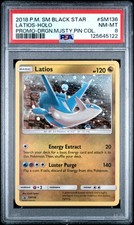 2018 POKEMON SM BLACK STAR PROMO DRAGON MAJESTY PIN COLL LATIOS-HOLO PSA 8 - Image 2